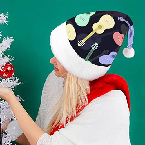 בשלל צבעים גיטרות מצחיק חג המולד כובע סנטה קלאוס כובעי קצר קטיפה עם לבן חפתים עבור חג המולד מסיבת חג אספקת