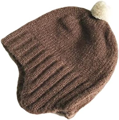 כובע כובע סרוג סרוג חמוד כובע פומפום כובע חורפי תינוק עם אוזניים כובע גולגולת עבה של כפה