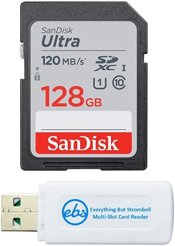 Sandisk 128GB SDXC כרטיס זיכרון Ultra עובד עם Panasonic Lumix DC-FZ80, DC-ZS70, DMC-FZ300, DMC-LX10 צרור מצלמה