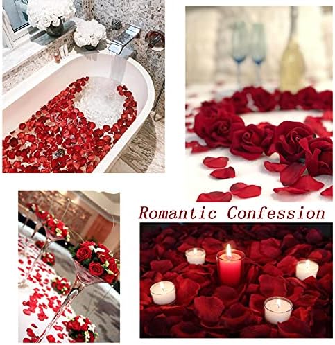 Fasjewly 1000 pcs עלי כותרת של ורדים מלאכותיים, עלי כותרת של פרחי ורדים מזויפים לחתונה, מסיבה, תפאורה ביתית