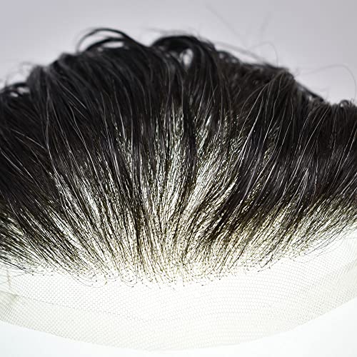 פאה עבור גברים שיער החלפת מערכת פאה מלא צרפתית תחרה קו שיער טבעי שיער טבעי חתיכות עבור גברים
