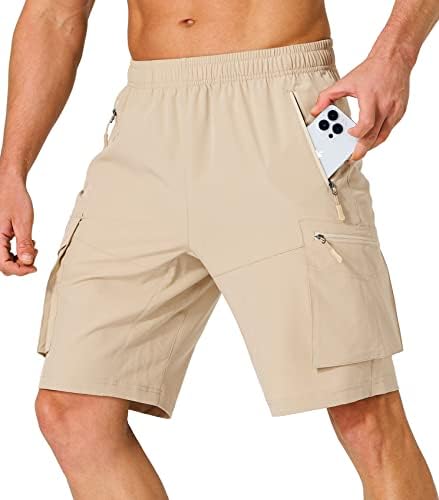S Spowind Wake Wking Cargo מכנסיים קצרים מהיר של מכנסי טיול בקיץ יבש קלים עם כיסי רוכסן לקמפינג