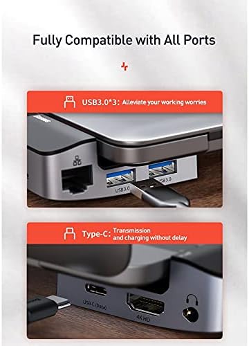 CHYSP 9 ב 1 USB C רכזת סוג C Hub ל- 4KHD RJ45 JACK 3.5 Multi USB 3.0 PD מתאם עבור MacBook Pro USB-C Splitter