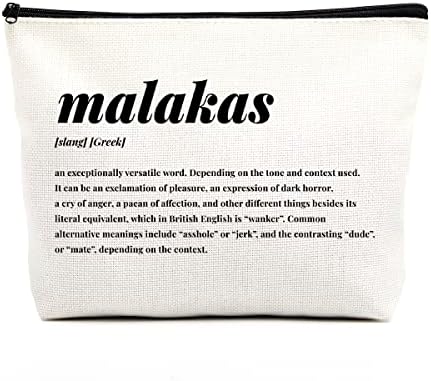 fkovcdy מצחיק תפאורה יוונית Malakas הגדרת איפור מתנות מתנות יוון תיק מטלה לטיולים לחברים שלה