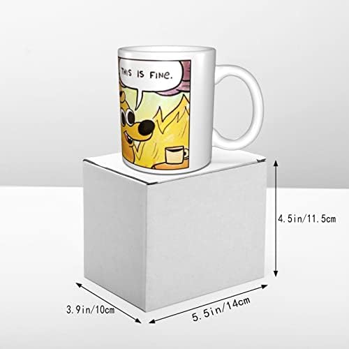 זה בסדר כלב אש מצחיק מם קרמיקה קפה ספל ייחודי חידוש קפה תה כוס בית משרד עבור מתנת יום הולדת