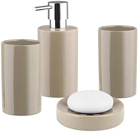 סטים לאביזרי אמבטיה של LXDZXY, סט אביזרי אמבטיה גליליים פשוטים - אביזרי אמבטיה של ארבעה חלקים ציוד קרמיקה