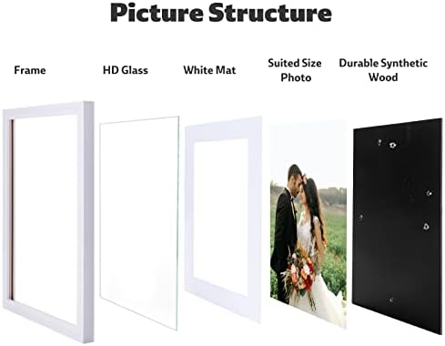 Pokycsz 10 חבילות מסגרת תמונה לקולאז 'לעיצוב קיר, מסגרות קיר גלריה עם שתי 8x10, ארבע 4x6, ארבע מסגרות
