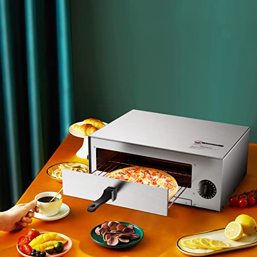 תנור פיצה חשמלי, בייקר פיצה נירוסטה עם כיבוי אוטומטי, ידית, מגש פיצה נשלף, יצרנית פיצה של השיש