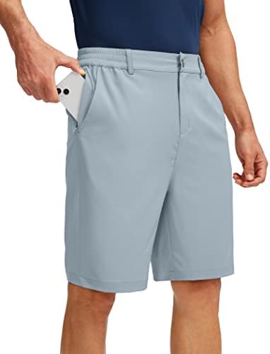 G מכנסי גולף הגברים הדרגתיים עם 5 כיסים 9 משקל קל מתיחה מהירה מהירה לבוש מזדמן מכנסיים קצרים לגברים