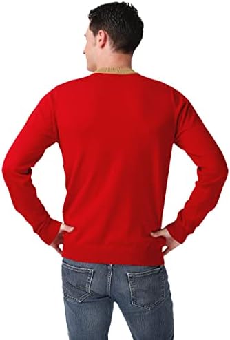 לוגו גדול של פוקו גברים שני טון לסרוג סוודר