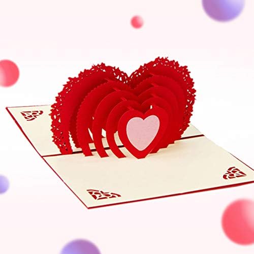 Valiclud 3D לברכת לב כרטיסי ברכה מאהבה אהבת כרטיסי מתנה לזיכרון של חג האהבה לקישוט הזמנה לחתונה