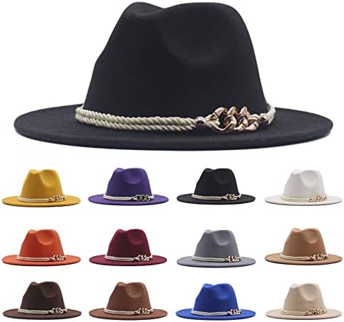 כובע קש מוח מוצק כובע באולר עם חגורת אבזם תקליטון רחב שולי פדורה פנמה כובע קאובוי כובע וינטג 'ג'נטלמן