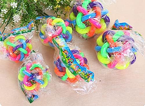 Lievuiken 2 חתיכות Pet Chhew צעצועים כלב כדורי גומי קופצניים צבעוניים עם פעמון לכלבים קטנים, בינוניים