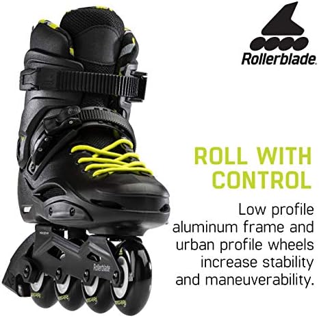 Rollerblade RB Cruiser Unisex כושר למבוגרים החלקה מוטבעת, צהוב שחור/ניאון, ביצועים עירוניים