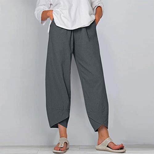 מכנסיים קפרי לנשים פאלאצו טרקלין מכנסיים רחב רגל מודפס קצוץ מכנסי בבאגי מכנסיים מכנסי טרנינג עם כיסים