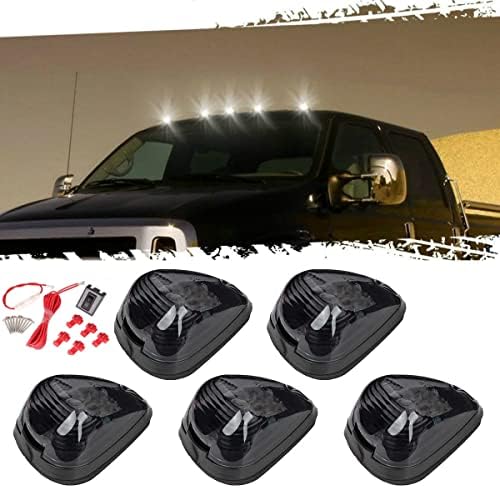 אור סמן מונית 5, עדשת עשן לבן הוביל אורות ריצה לגג מונית, אביזרים אור עם חבילת חיווט תואם 1999- פורד