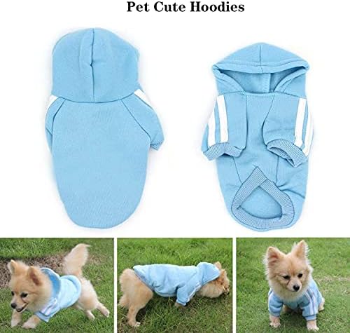 בגדי קפוצ'ונים של כלבים, גורי חיות מחמד כותנה כותנה קפוצ'ונים חמים סוודר מעיל כלב קטן בגדי חורף