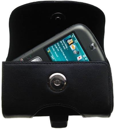 מותג גומאדי אופקי עור נשיאת עור שחור עבור ה- HTC איריס עם לולאת חגורה משולבת וקליפ חגורה אופציונלי