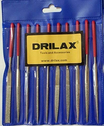 ערכת קובץ מחט מצופה Drilax Diamond Set 10 חתיכות 5-1/2 ″ ערכת כלים לחידוד באורך צורות שונות