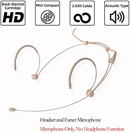 סוג ' יטק אוזניות מיקרופון אוזניות וו אוזן דיסקרטיות מעל מיקרופון האוזן למשדר אלחוטי של סנהייזר,