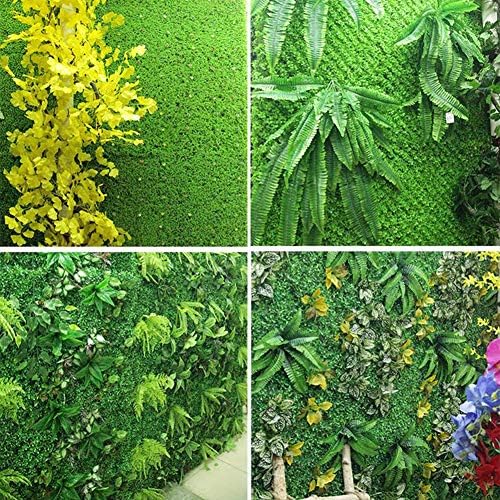 Ynfngxu מדומה מפלסטיק מלאכותי מזויף מזויף צמח קיר רקע קישוט גדר גן צמח ירוק קישוט גינה ריאליסטי עלה עלה