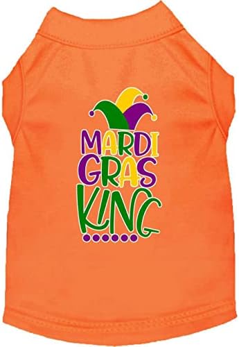 מרדי גרא קינג מסך הדפס Mardi Gras חולצת כלבים צהובה XL