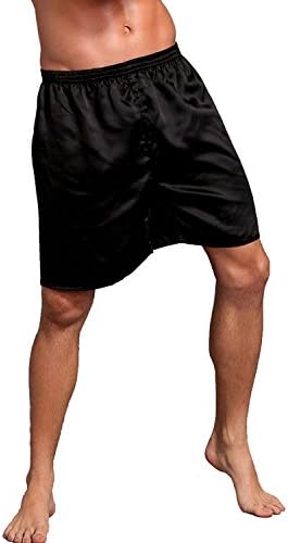 מכנסי מתאגרפים של סאטן לגברים בגדי שינה סאטן פיג'מה תחתונים תחתונים משי שינה קצרים