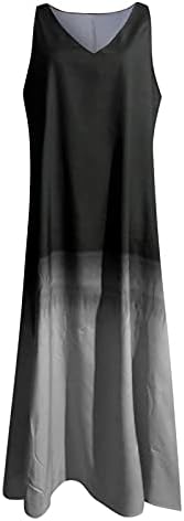 נשים שמלת שיפוע ללא שרוולים מזדמנת צווארון v מקסי מקסי ארוך שמלה קיץ חוף זרימה זורמת