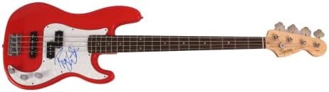 רוג 'ר ווטרס חתם על חתימה בגודל מלא פנדר אדום גיטרה בס חשמלית ב / ג' יימס ספנס ג ' יי. אס. איי מכתב אותנטיות-פינק