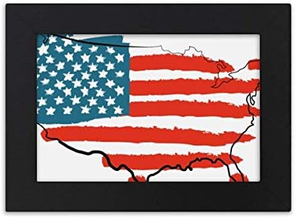 Diythinker כוכבים ופסים אמריקה דגל דגל מפת כפרי שולחן עבודה שולחן עבודה קישוטי מסגרת תמונה מתנה ציור אמנות