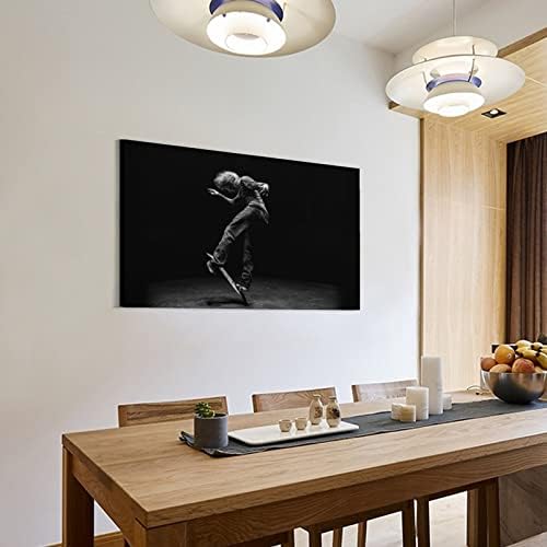 סקייטבורד רודני מולן שחור ולבן דיוקן צילום פוסטר מודרני קיר תפאורה בד קיר אמנות הדפסי קיר תפאורה חדר