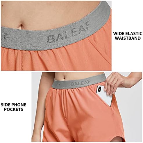 מכנסיים קצרים של 3 Baleaf's Baleaf's Running Shorts מהיר יבש ללא אניה אימון אתלטי רוכסן מכנסי רוכסן