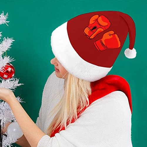 אדום אגרוף כפפות חג המולד כובע רך קטיפה סנטה כובע מצחיק כפה עבור חג המולד לשנה חדשה חגיגי מפלגה