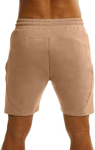 אובר גברים של 6 כושר מכנסיים כותנה פיתוח גוף מכנסיים קצרים עם רוכסן כיס אימון אתלטי אצן מכנסיים קצרים