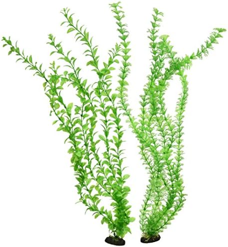 פן-פלאקס אקווה-צמחי פלסטיק אקווריום 2 חתיכה צמח צרור-מראה מציאותי ועדין מרקם – ירוק-24 גובה