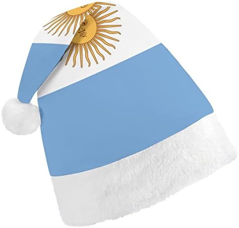 ארגנטינה דגל קטיפה חג המולד כובע שובב ונחמד סנטה כובעי עם קטיפה ברים ונוחות אוניית חג המולד קישוט