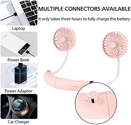 מאוורר צוואר חינם של Oluote, מאוורר נייד מיני USB אישי נטען ספורט נטען מאוורר צוואר לביש, עיצוב אוזניות מתכוונן