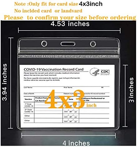 מגן כרטיס חיסון לבקרת מחלות מתאים 4 על 3 אינץ ' או 4.3 על 3.5 בגודל כרטיס כיסוי תג חיסון בעל כרטיסי חיסון נקה