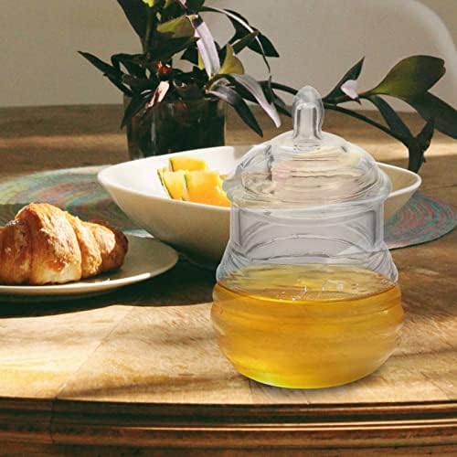 קבילוק מייסון צנצנות סירופ מתקן דבש סיר עם מצקת סט:לשימוש חוזר דבש צנצנת מצקת סט דבש סיר מיכל מתקן לבית