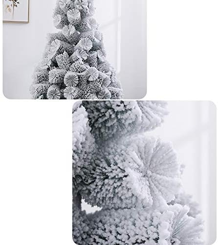 עץ חג המולד של עץ חג המולד של עץ חג המולד של ZPEE, שלג מלא מלאכותי נוהר עץ אורן צירים עם מתכת קל להרכיב