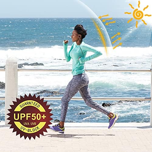 ויליט לנשים UPF 50+ חולצת הגנה מפני שמש שרוול ארוך SPF חולצת UV שומר פריחה שחייה שחייה טיולים רגליים על צמרות