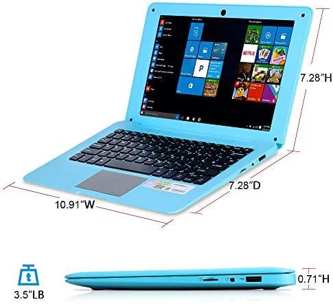 מחשב נייד 10 מחשב נייד 10 אינץ 'מרובע ליבות מחשב דק וקל משקל מיני מחשב עם נטפליקס YouTube Bluetooth