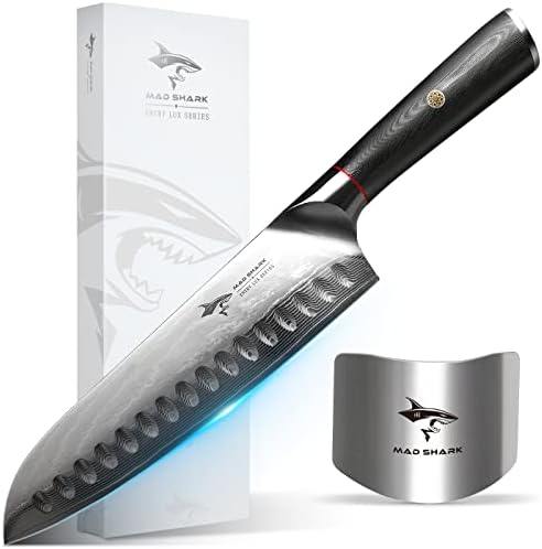 כריש מטורף סכין שף חריף אולטרה, סכין סנטוקו מקצועי 8 אינץ