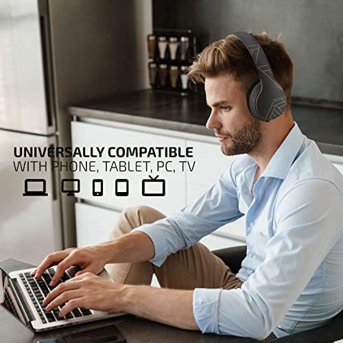 PowerLocus אוזניות Bluetooth אלחוטיות, אוזניות Bluetooth מעל אוזן, סטריאו Hi-Fi-Super Hi-Fi, אוזניים
