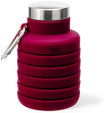 בקבוק מים קרבינר מתקפל במאימים, ניתן לשימוש חוזר לשימוש חוזר BPA בקבוקי מים מתקפלים סיליקון לטיולים בחדר