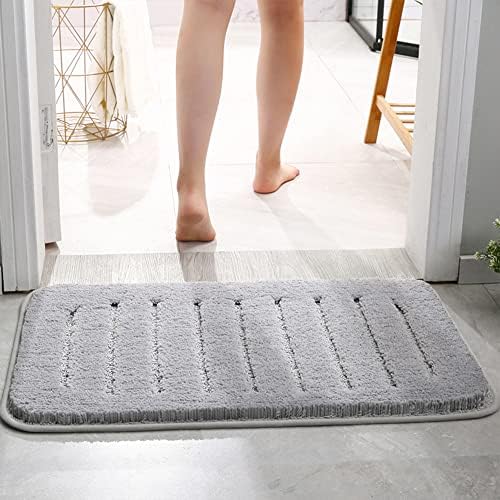 שטיח אמבטיה אפור ללא החלקה,שטיחי אמבטיה מיקרופייבר רכים וסופגים במיוחד,שטיפת מכונה ויבשה ,לאמבטיה,