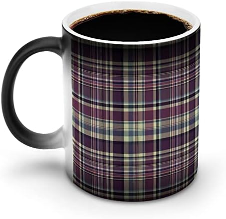 בציר סגול סקוטלנד משובץ חום שינוי ספל קסם קפה כוס קרמיקה תה כוס אישית מתנה עבור משרד בית נשים גברים 11 עוז
