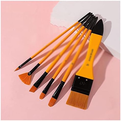 Czdyuf 6 יחידות/סט ניילון עץ מעורב מחזיק עט עט שמן מברשת צבע מברשת אקריליק שמן שמן חומר אמנות מברשת