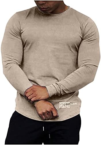 חולצות T שרוול ארוך לגברים ספורט פועל חולצות כותנה נמתחת טיז שרירים צמודים שכבת בסיס לחות צמרות אימון פיתול