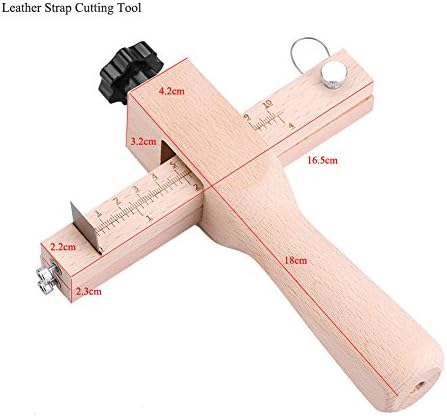 כלי חיתוך עור, רצועת עור מעץ רצועת עור מתכווננת כלי חיתוך DIY Craft Cutter עם 5 להבים